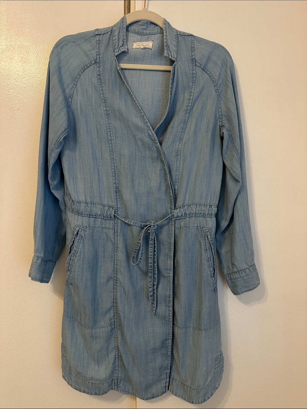 Lou & Grey Light Blue Denim Shirt Dress
